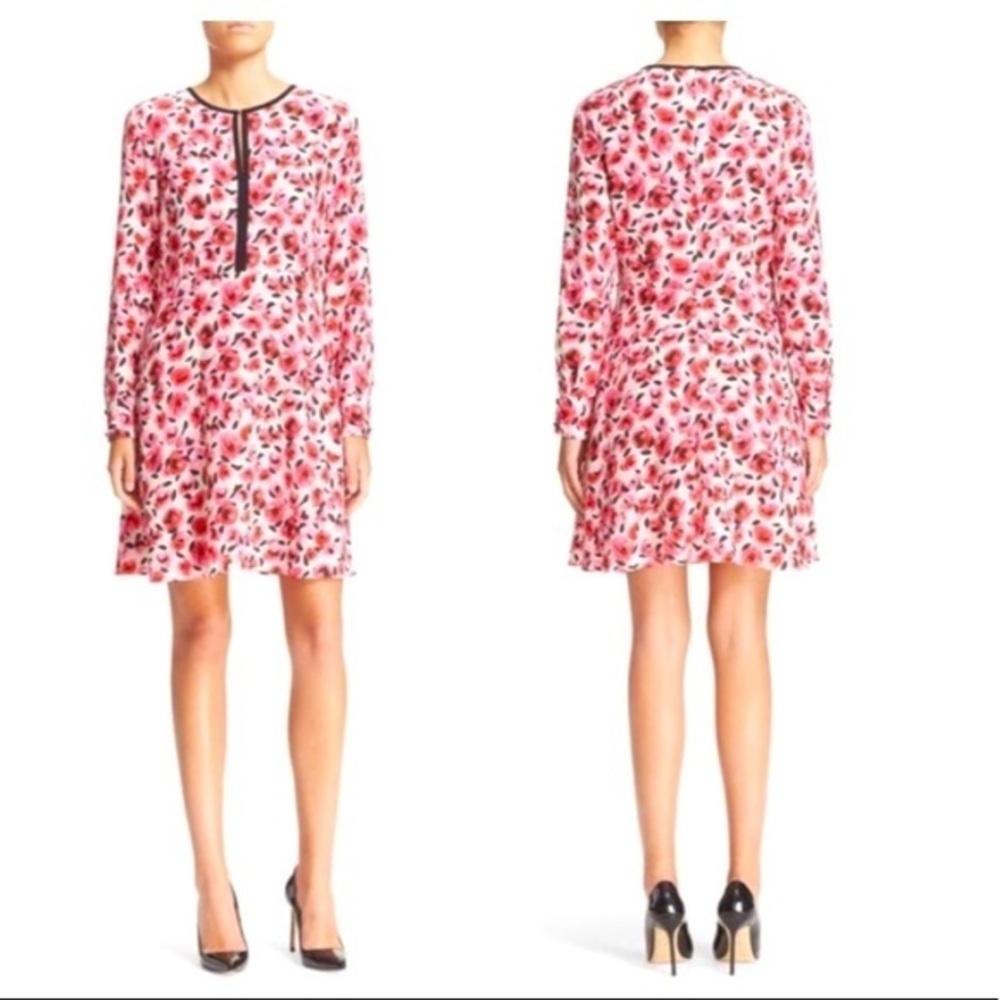 NWT Kate Spade Mini Rose Silk Dress 6 8 $348 - Picture 2 of 11